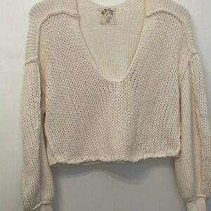We The Free Cream Knit Sweater